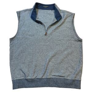 Turtleson Men’s 1/4 Zip Golf Vest Size Large Knit Cotton Comfort Navy